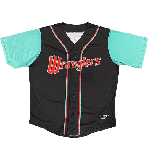 Wichita Wind Surge Adult Black Wichita Wranglers Replica Jersey