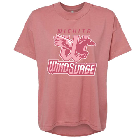 Wichita Wind Surge Womens Hi-Lo T Shirt Pink