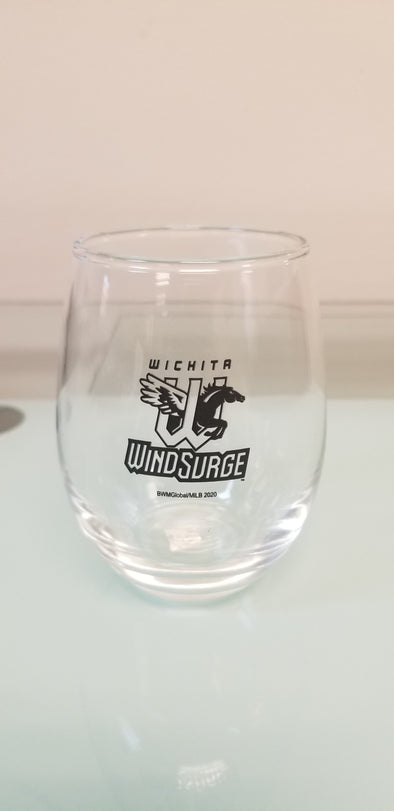 Wichita Wind Surge Primary Logo Stemless Wine Glass
