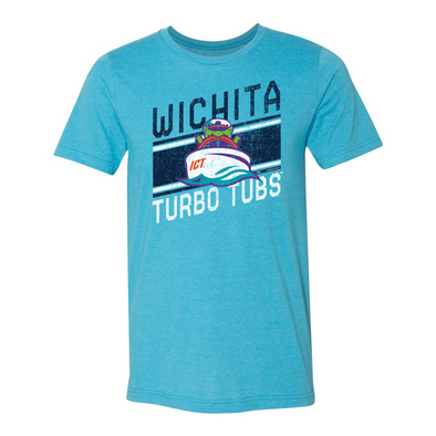 Wichita Wind Surge Adult Aqua Turbo Tubs Victory Stripe Tee