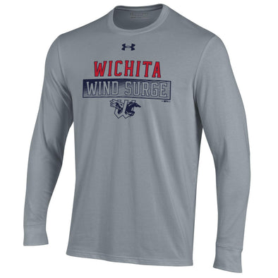 Wichita Wind Surge Adult Grey Radiant Performance Cotton Long Sleeve Tee